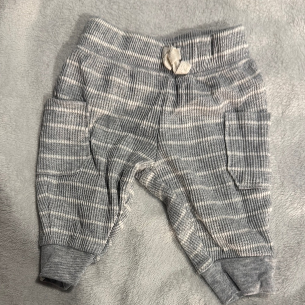 Gray Striped Kids Bottoms